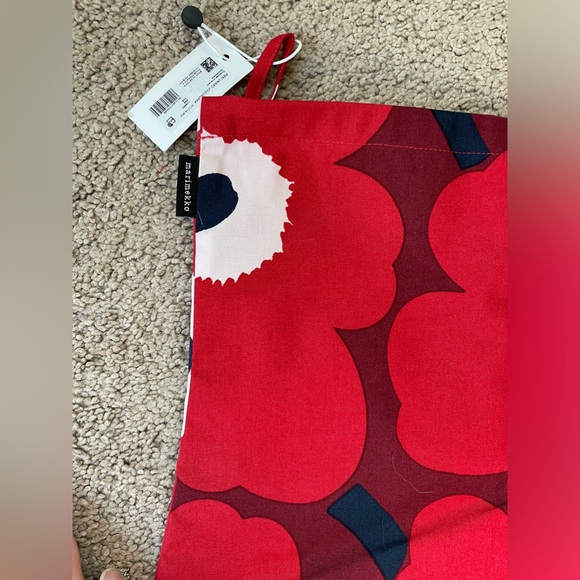 NWT MARIMEKKO Red Unikko Cotton Christmas Stocking - Picture 4 of 5
